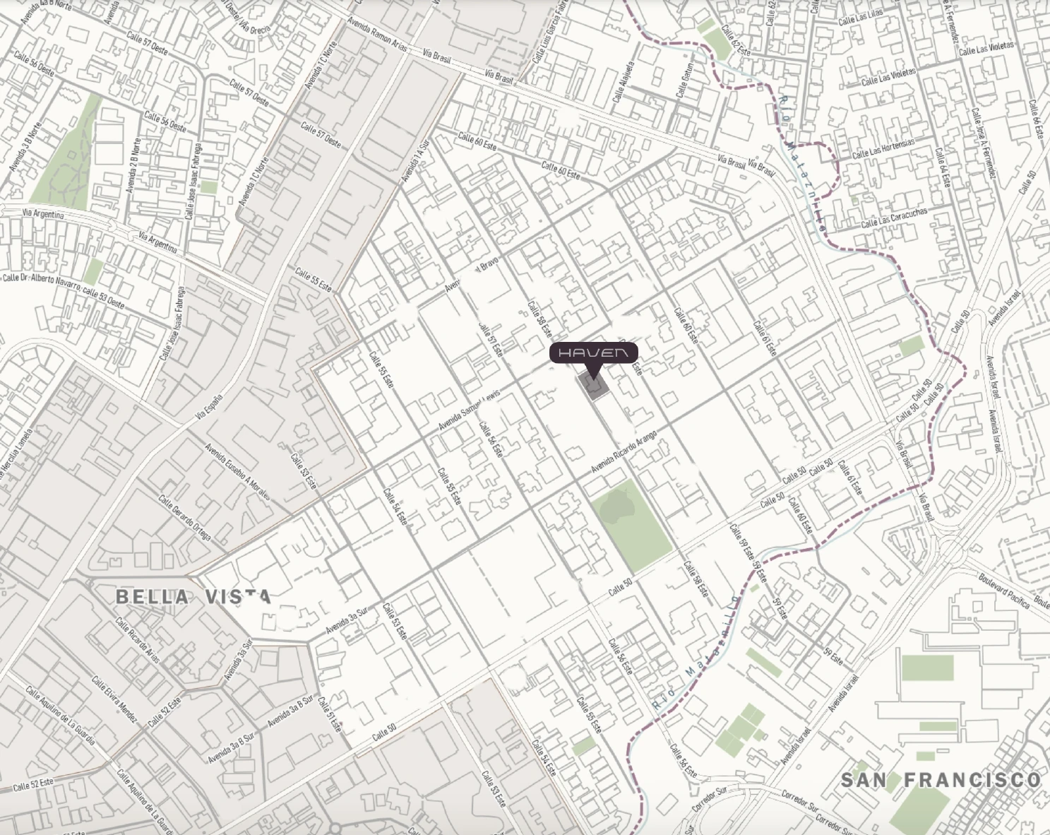 Plano de Obarrio con la ubicación de HAVEN